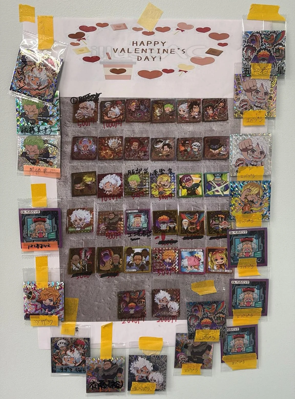 バレンタイン企画の結果の様子